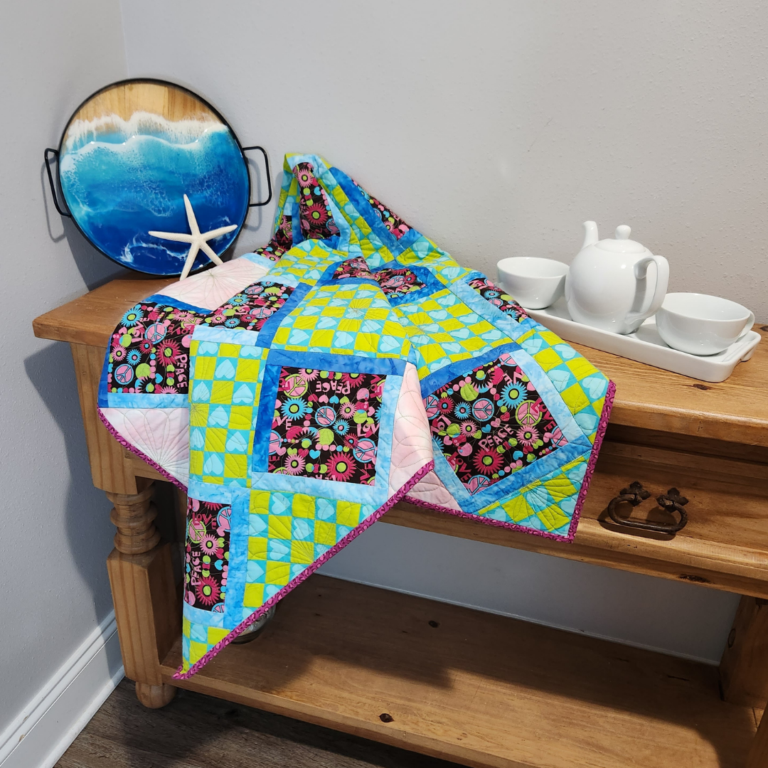 Hearts and Peace Small Quilt
