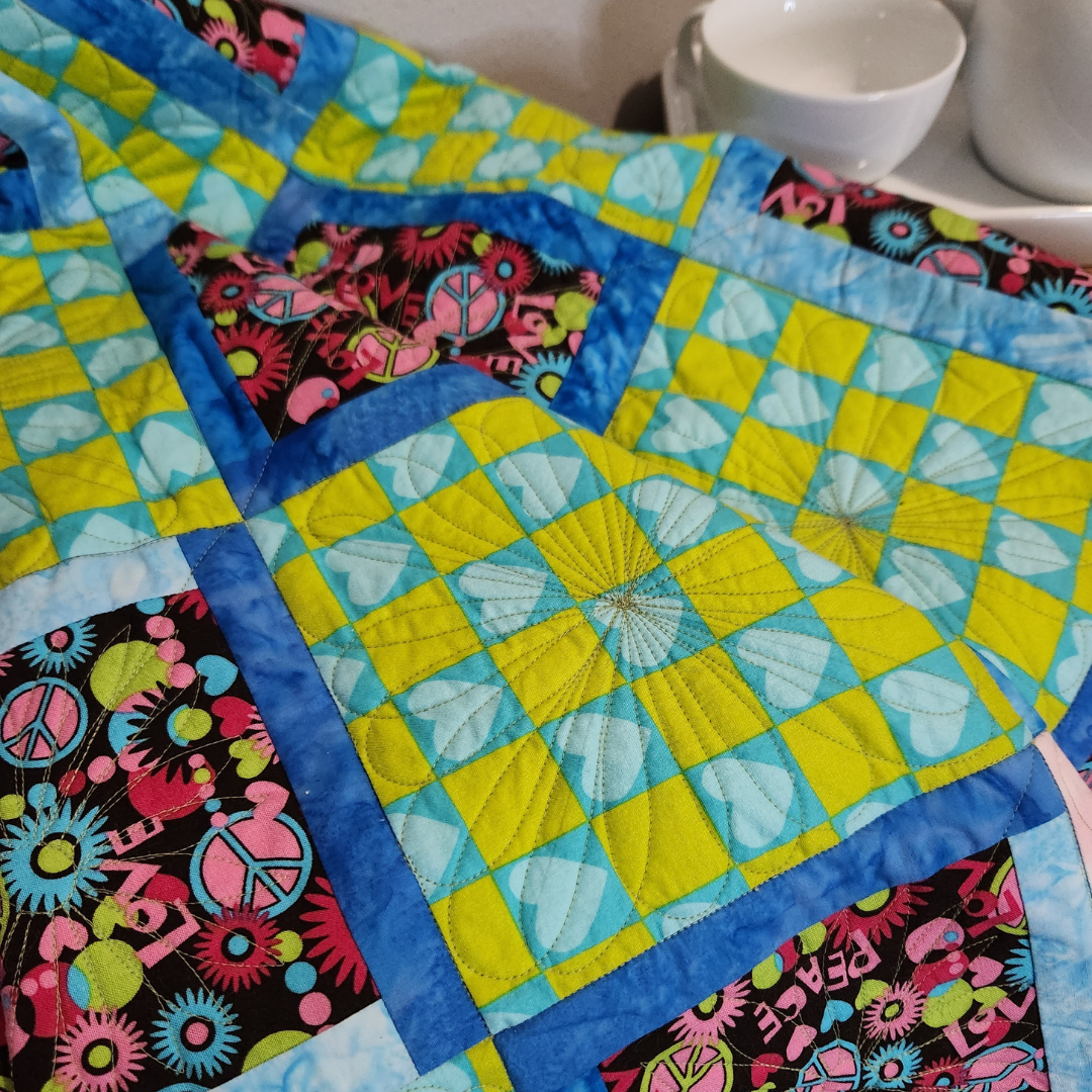Hearts and Peace Small Quilt