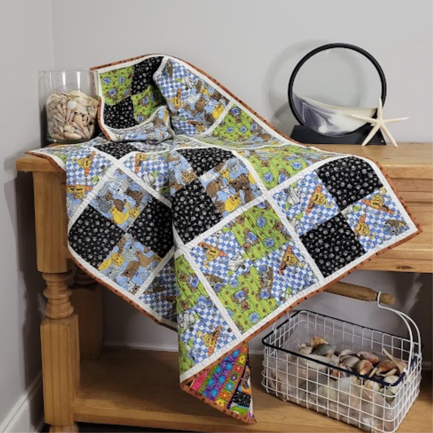 Playful and Colorful Cats Quilt or Wall Hanging