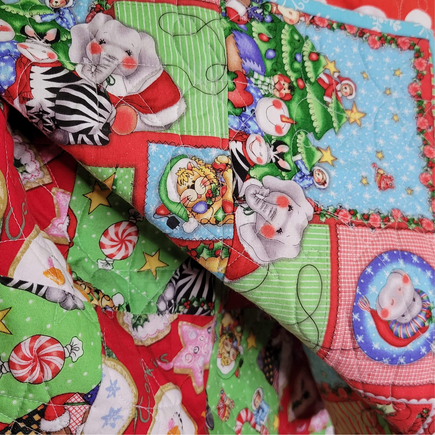 Zebra Christmas or Baby Quilt