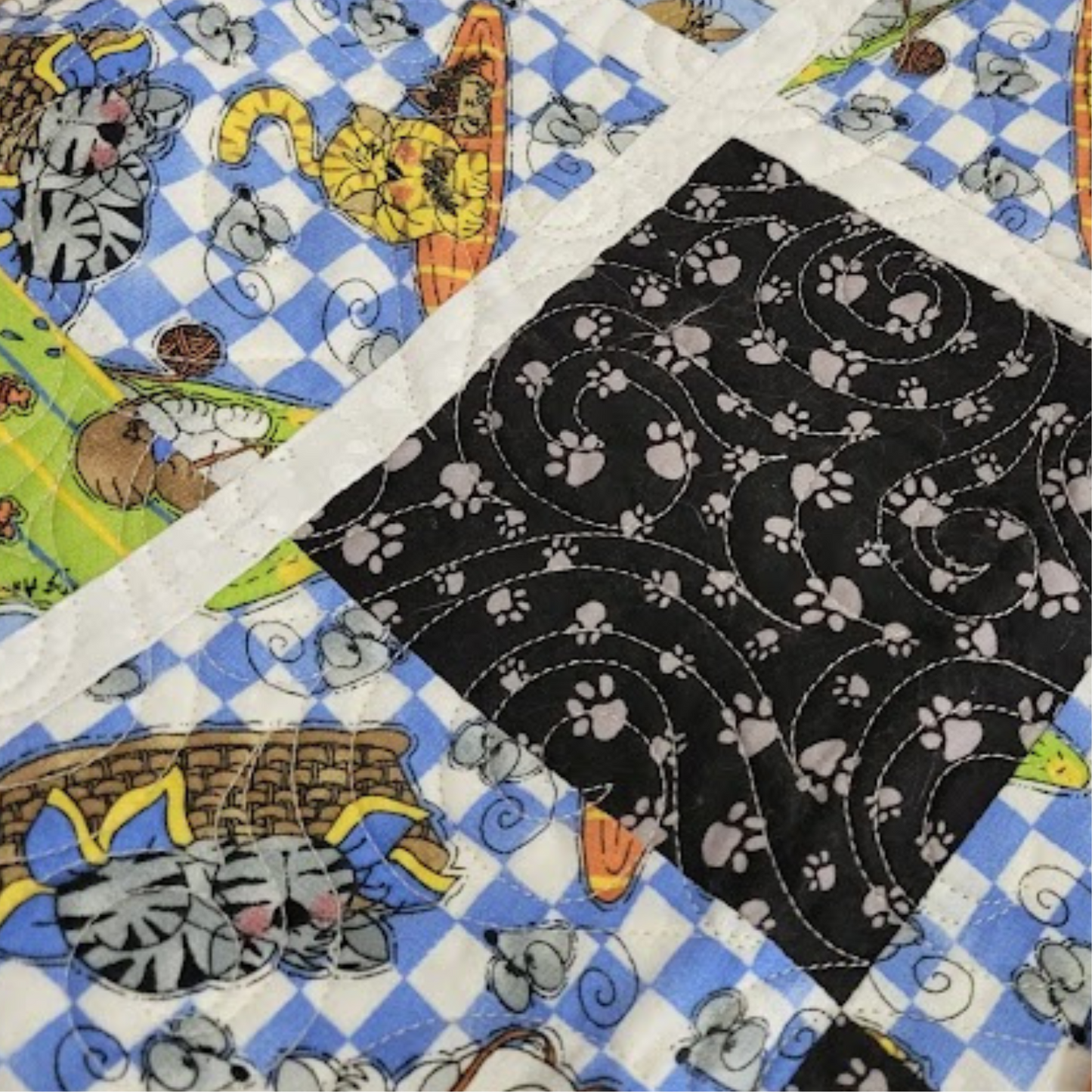 Playful and Colorful Cats Quilt or Wall Hanging