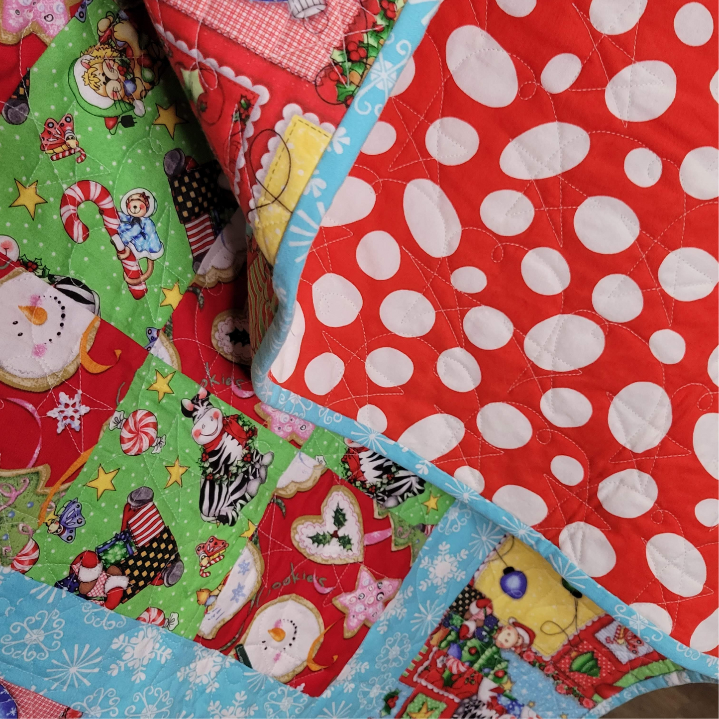 Zebra Christmas or Baby Quilt