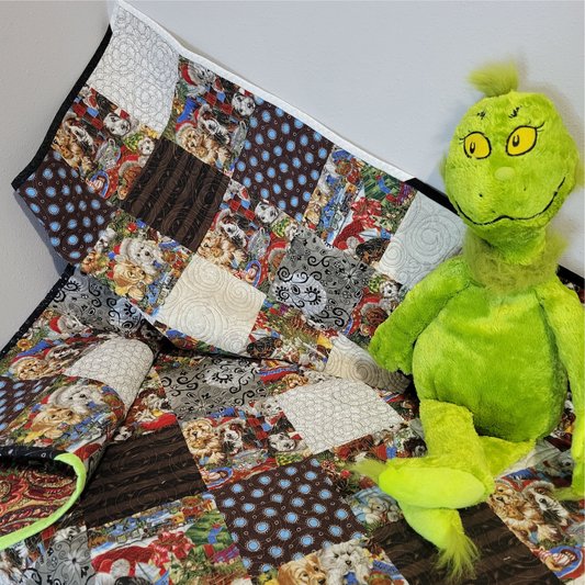 Christmas Puppies Quilt or Baby Quilt