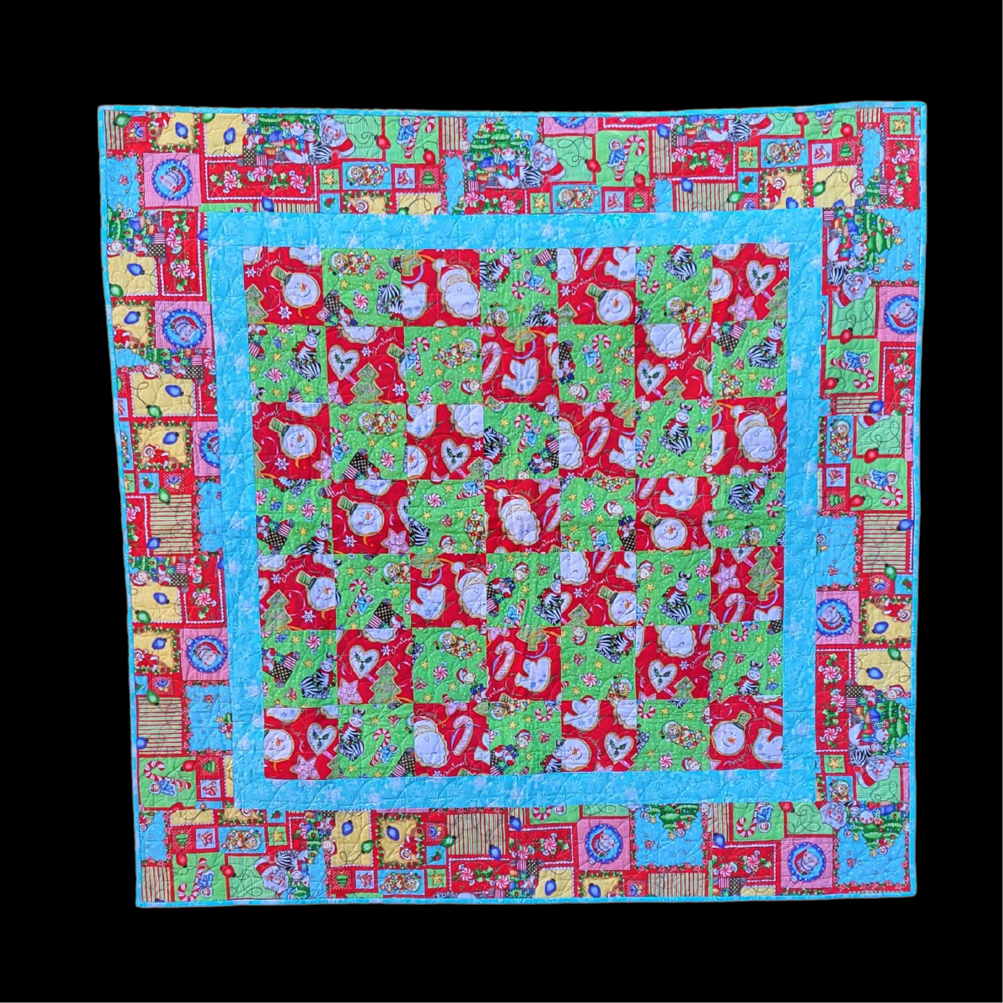 Zebra Christmas or Baby Quilt