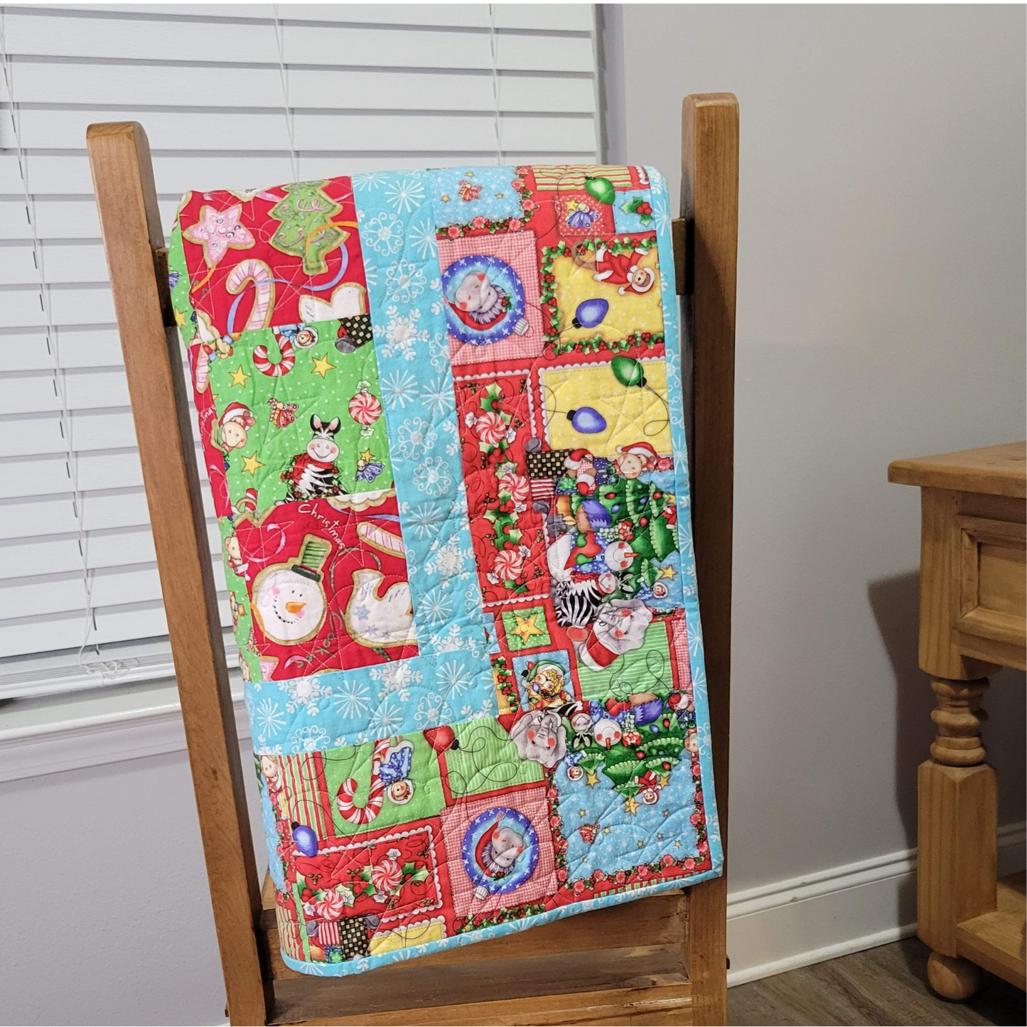 Zebra Christmas or Baby Quilt