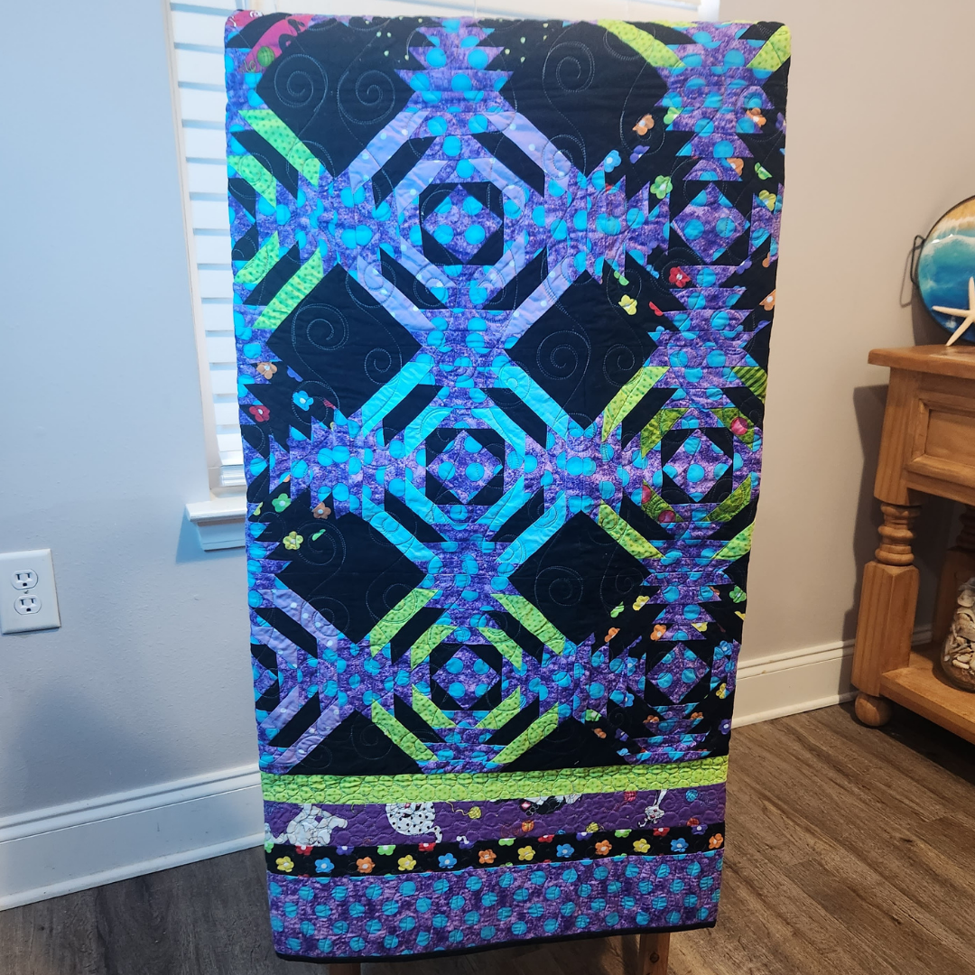 Colorful Pineapple Block Quilt