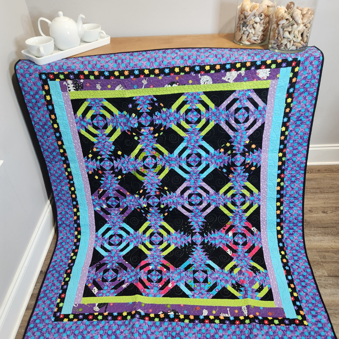 Colorful Pineapple Block Quilt