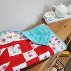 Pink & Aqua Character Flannel Quilt