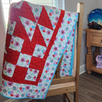 Pink & Aqua Character Flannel Quilt