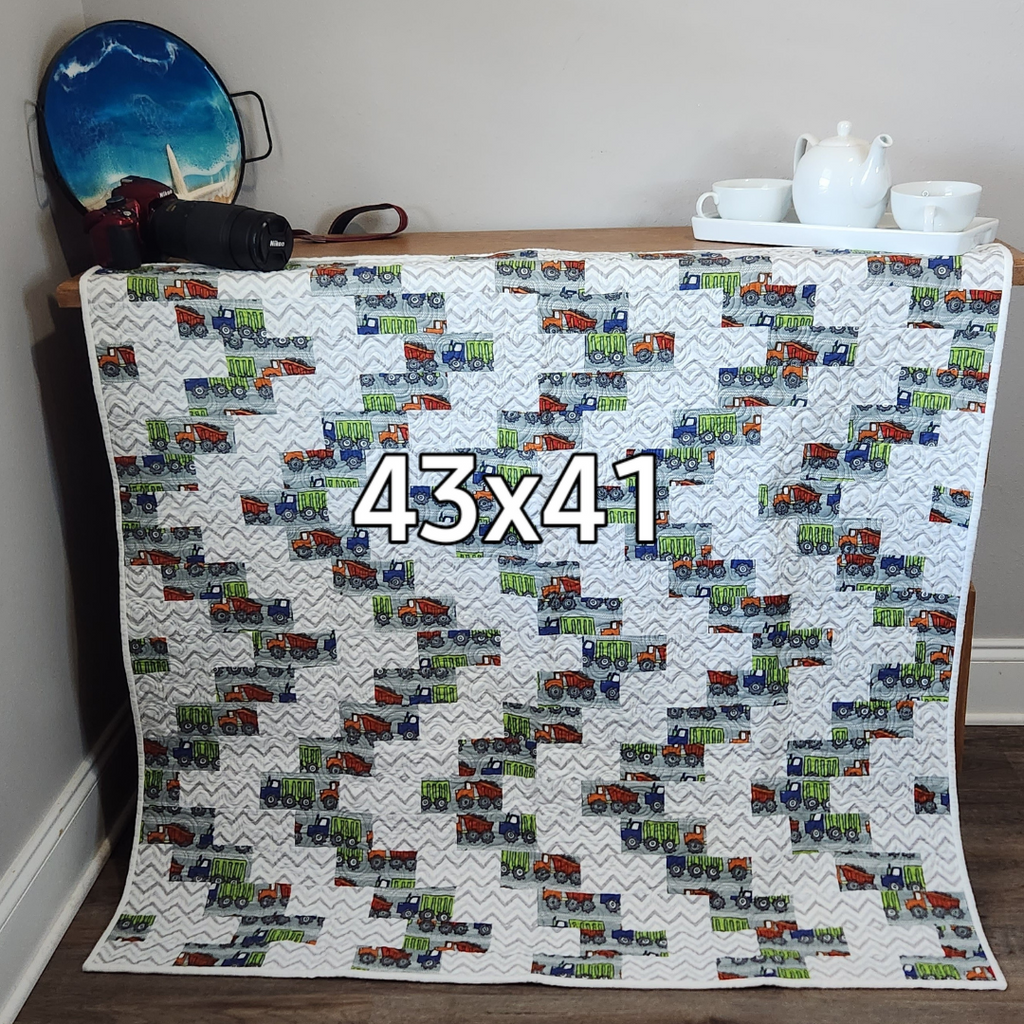 Dump Truck Flannel Quilt
