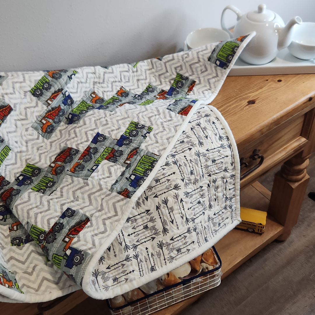 Dump Truck Flannel Quilt