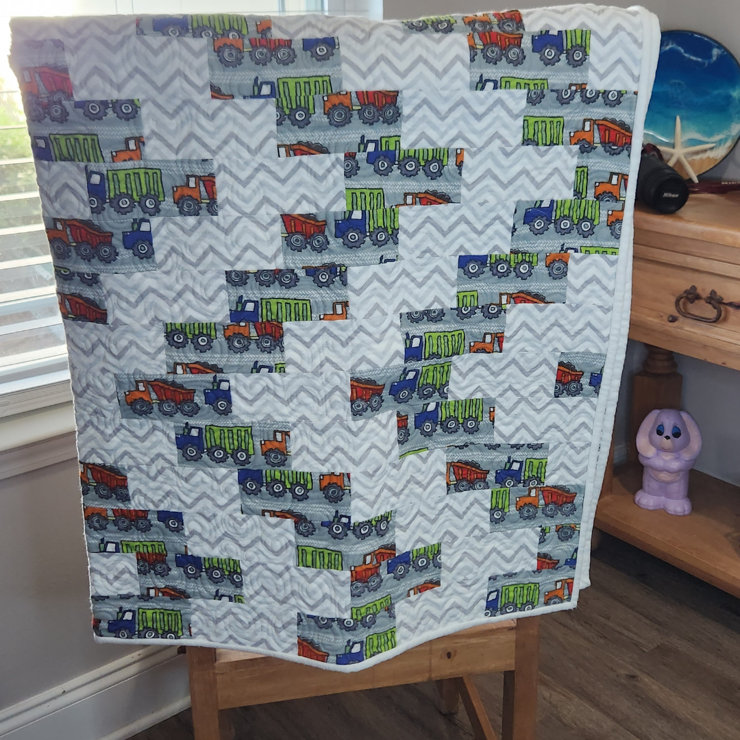Dump Truck Flannel Quilt