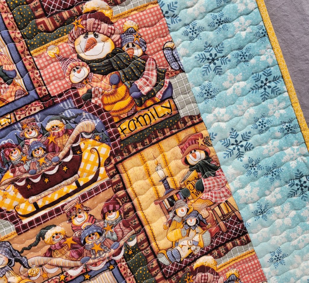 Colorful Christmas Snowmen Quilt