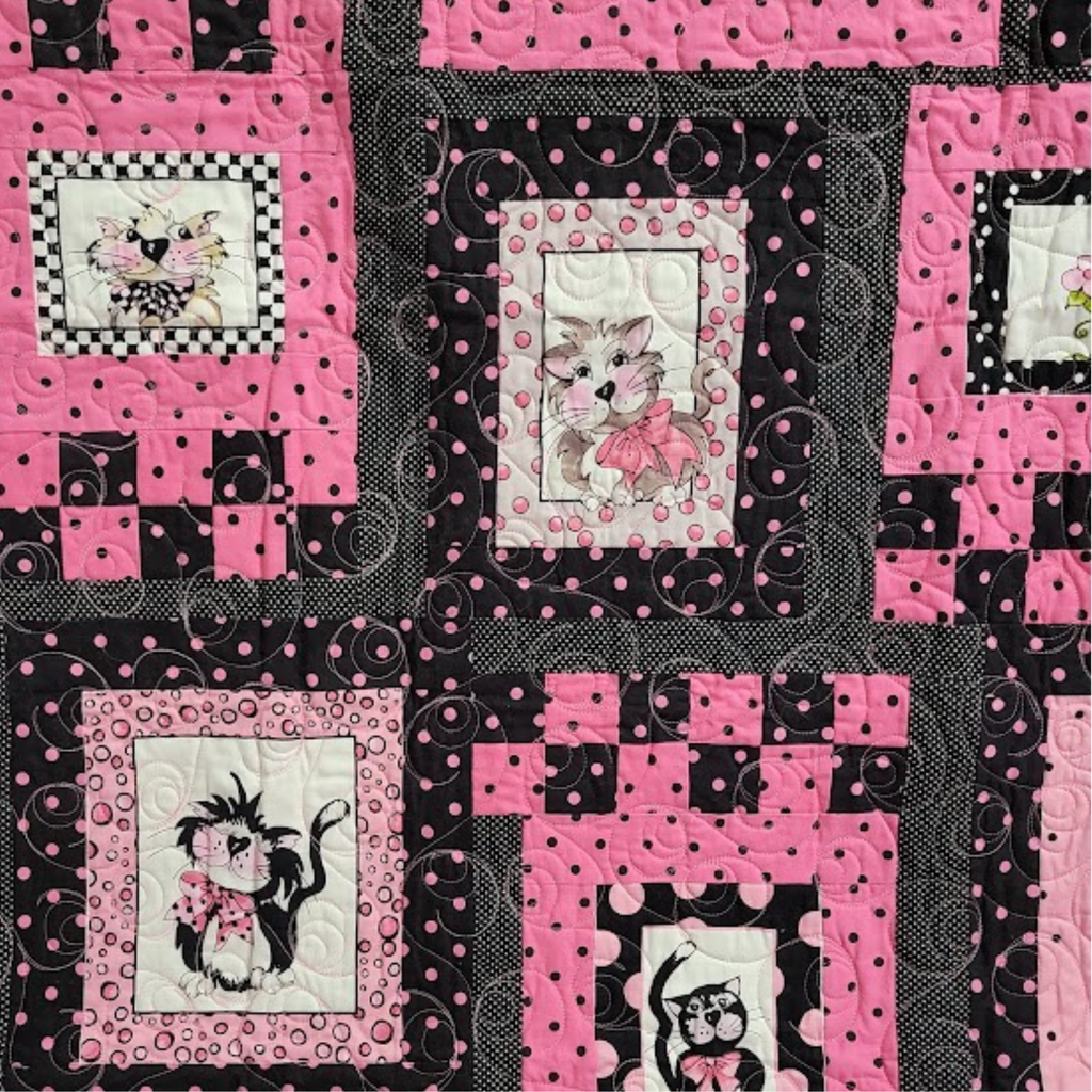 Pink Polka Dot Cats Wall Hanging
