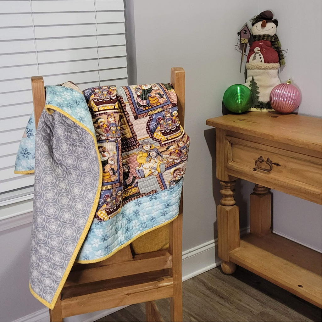Colorful Christmas Snowmen Quilt