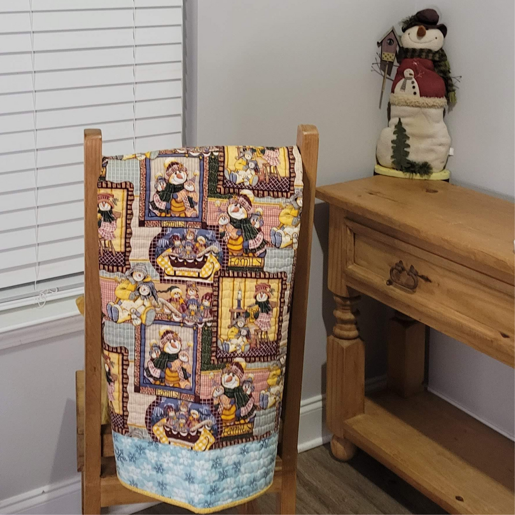 Colorful Christmas Snowmen Quilt