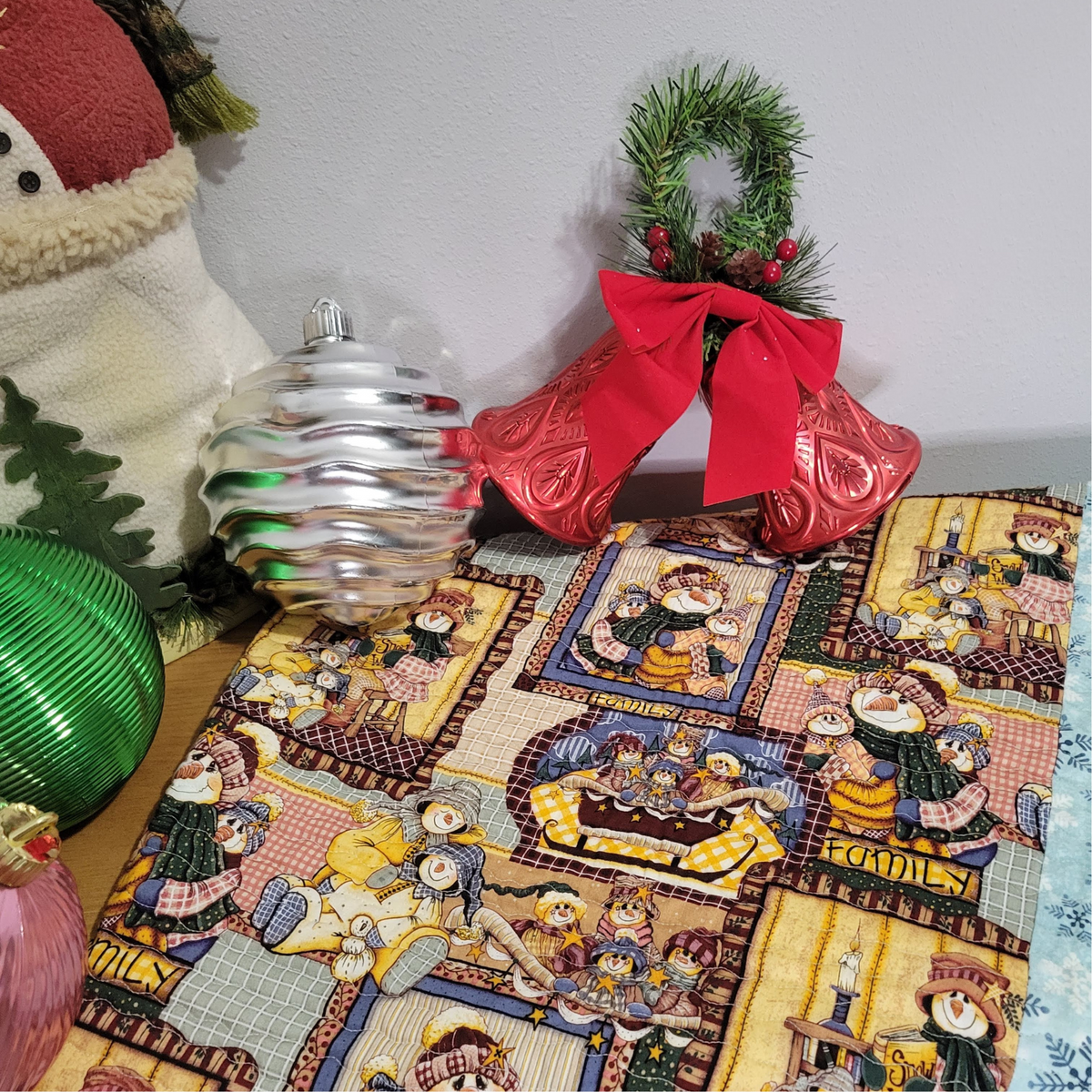Colorful Christmas Snowmen Quilt