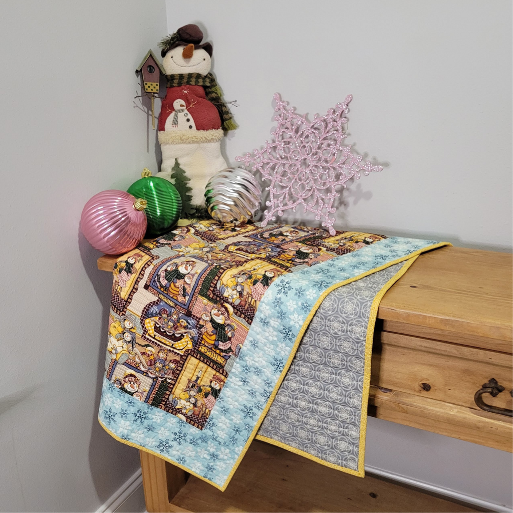 Colorful Christmas Snowmen Quilt