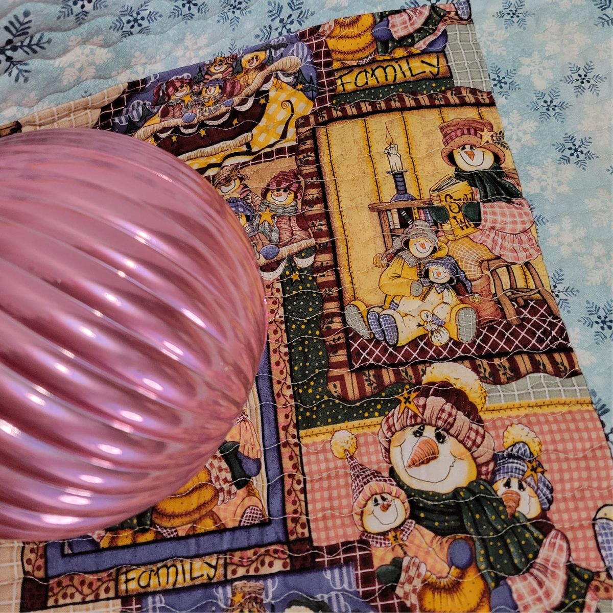 Colorful Christmas Snowmen Quilt