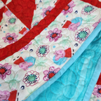 Pink & Aqua Character Flannel Quilt