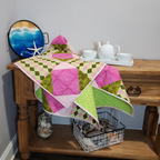 Pink & Green Argyle Quilt
