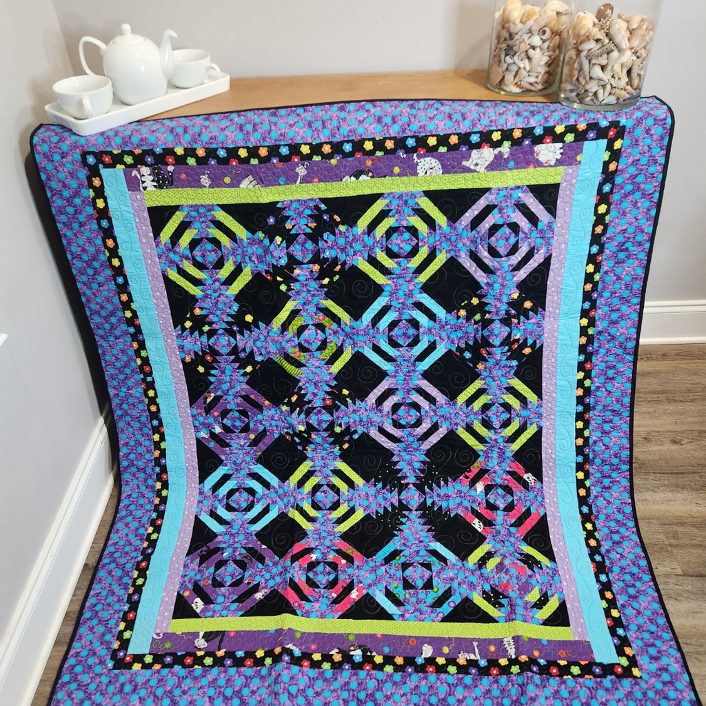 Colorful Pineapple Block Quilt